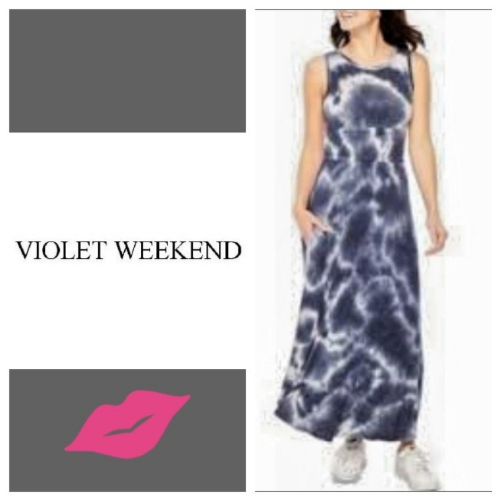 💎NWT Violet Weekend Sleeveless Tie Dye Maxi Dress